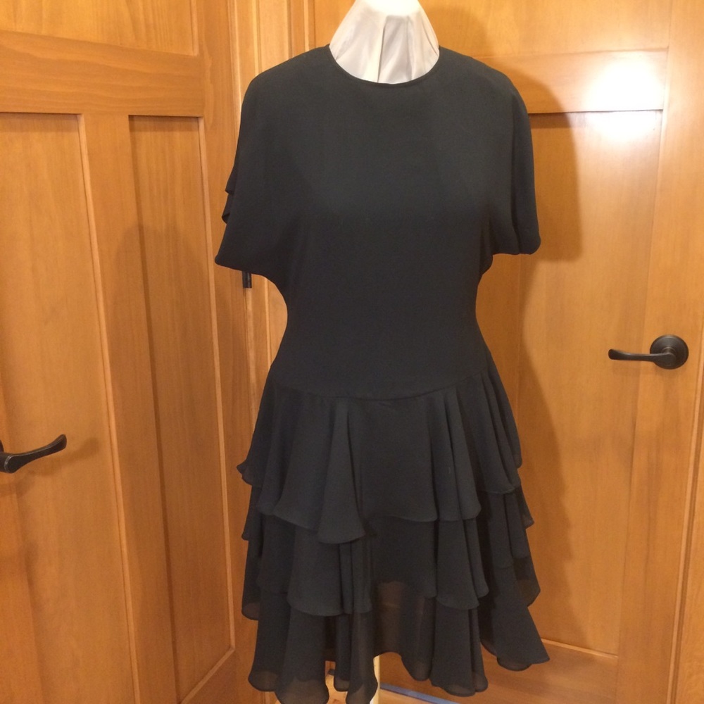 Samantha Black Ruffled Black Dress 14